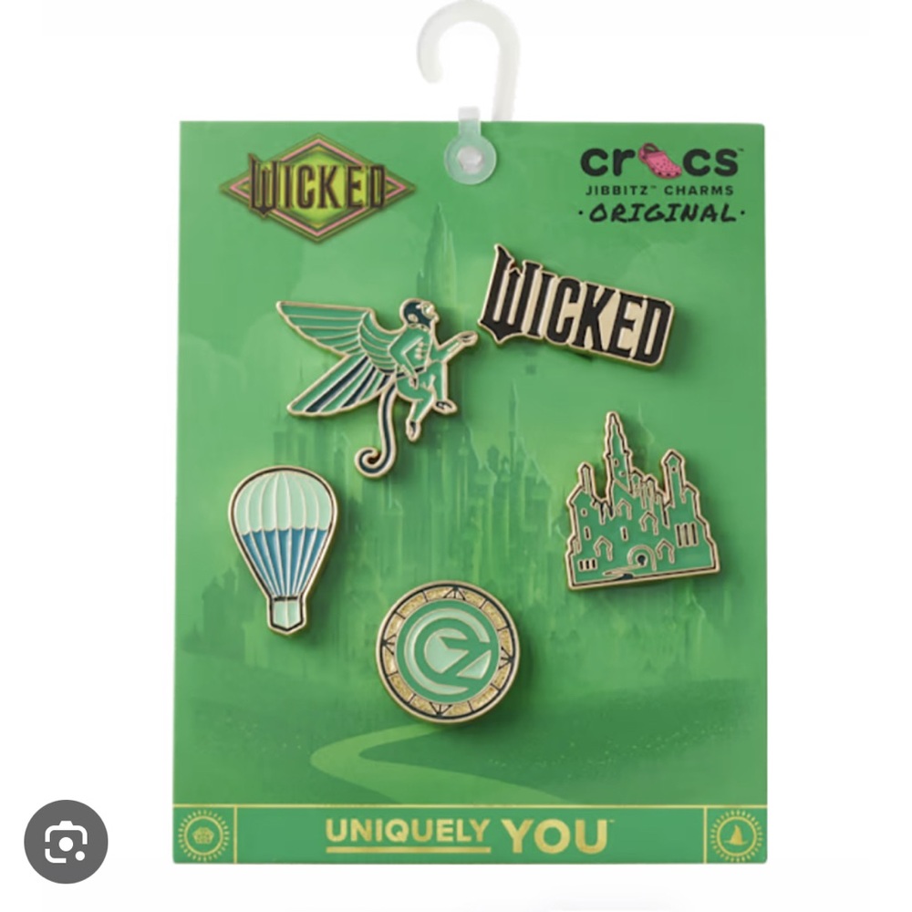 CROCS Wicked Jibbitz Charms Set - Green and Gold